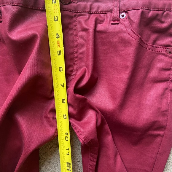 Bisou Bisou Coated Burgundy Red Skinny Jeans Size 10 - Picture 5 of 9